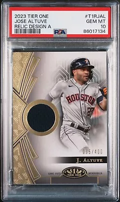 2023 TOPPS Tier One Jose Altuve Relic T1R-JAL PSA 10 GEM MINT Astros Pop 1 • $49