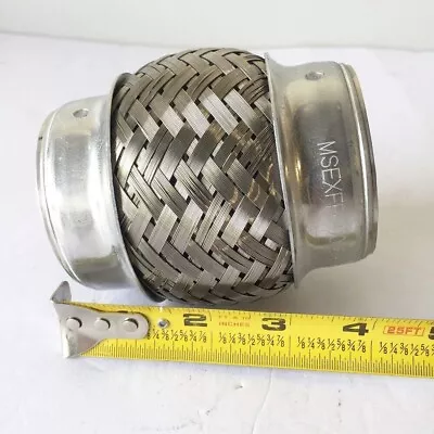 Flex Pipe Exhaust Stainless Steel Double Braided Heavy Duty Coupling 2.5  X 4  • $15.99