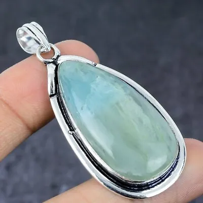 Aquamarine Gemstone Handmade 925 Sterling Silver Gift Jewelry Pendant 2.44  E143 • $9.99