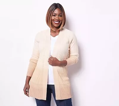 $24.71 • Buy Isaac Mizrahi Live! True Denim Ombre Textured Sweater Cobblestone XL New
