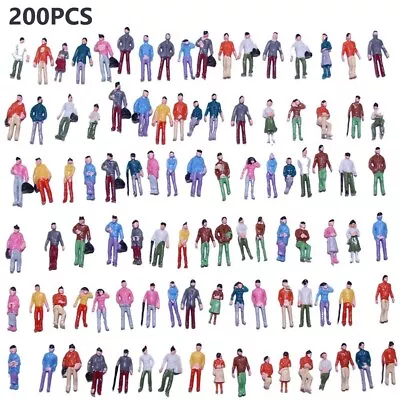 £5.18 • Buy 200*-Model Trains 1:200 Painted Figures OO HO Scale Gauge People Multicolor