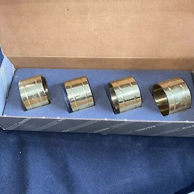 Vintage Baldwin Brass Napkin Rings 4 Pieces Devon #7534 Polished Brass @34 • $24.99