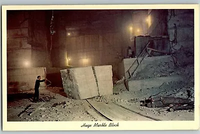 C1940 Postcard Huge Marble Block Imperial Danby Quarry Underground Proctor VT • $14.50