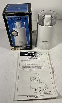 VTG Mr. Coffee Coffee Bean -Spice Grinder White Electric Model IDS55 WORKS GREAT • $19.99