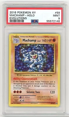 2016 Pokemon XY Evolutions Machamp Holo PSA 9 Mint #59 • $0.99