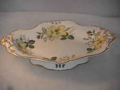 Antique C19th Davenport Floral Pattern Footed Bowl Gilded Blue Anchor Mark 29cms • £11.99