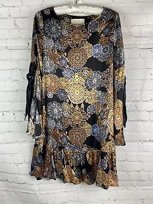 Artelier Nicole Miller Womens Size P Off Shoulder Silk Dress Multicolor • $29.95