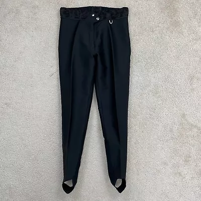 Vintage Women's Ski West Schoeller Black Nylon Lycra Ski Pants W/Stirrups - 10L • $24