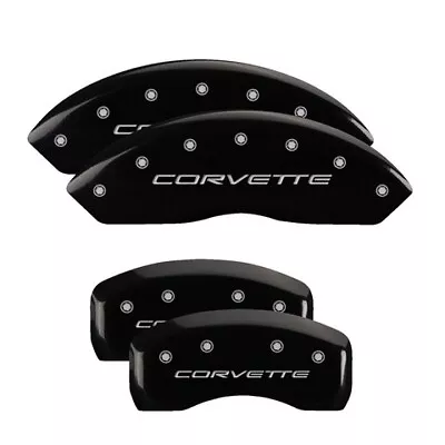 MGP Caliper Covers Set Of 4 Black Finish Silver Corvette (C5) • $289