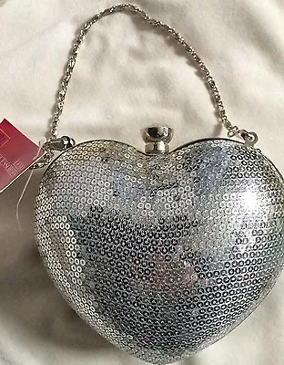 £25 • Buy BNWT Silver Sequin Heart Shape Purse/Evening Bag - Party/Bridesmaid/Wedding/Prom
