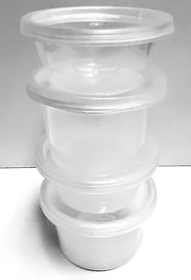 24 X Satco Round Plastic Food Storage Container Pots & Lids Deli-Pots Sauce Tubs • £7.99