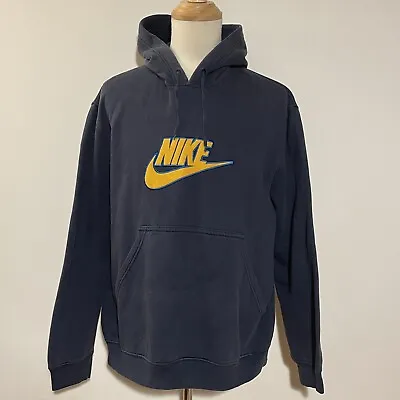 Vintage Nike Hoodie Men Large Y2K Center Swoosh Silver Tag • $43.50