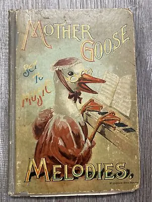 1880s MOTHER GOOSE'S MELODIES Set To Music Nursery Rhymes & Songs Antique Book • $23