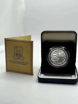 Falkland Islands 1982 Liberation Silver Proof 50p Crown Boxed With COA • £28.95