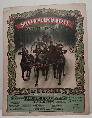 E.t. Paull - Silver Sleigh Bells - Original 1906 Sheet Music • $15