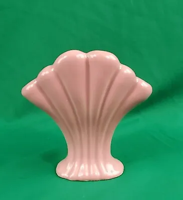 Art Deco Alamo Vitreous Pottery Rose/Pink Model 733 Fan Vase • $20.43