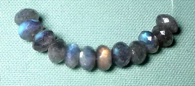 12 LABRADORITE 4x8 Mm Flashy Rondelle Natural Gemstone Beads • $1.75