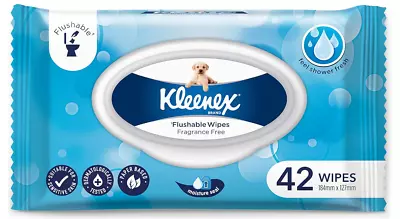 Kleenex Flushable Fresh Wipes Fragrance Free 42 Wipes • $3.79