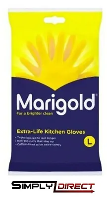 Marigold Extra Life Cotton Lined Strong Large Kitchen House Gloves  • £5.50