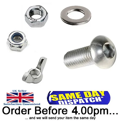 M5 M6 M8 BUTTON HEAD Bolt With Nuts Set Screw And Washers A2 Stainless Steel  • £4.95