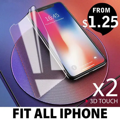 $4.23 • Buy 2 X Scratch Film Tempered Glass Screen Protector Guard For IPhone X 8 7 6 S Plus
