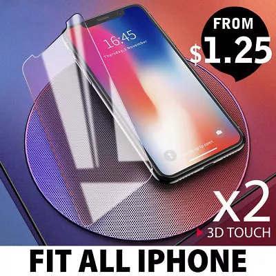 2 X Scratch Film Tempered Glass Screen Protector Guard For IPhone X 8 7 6 S Plus • $3.99