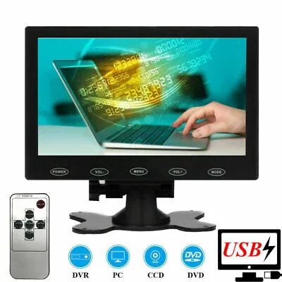 Portable Monitor 7  LCD CCTV Monitor PC Screen HDMI VGA RCA For DSLR Raspberry • £62.39