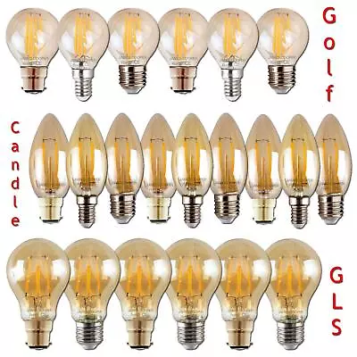 2W 4W 6W Vintage Filament LED Edison Bulb Decorative Amber Light B22 E27 E14 A+ • £8.99