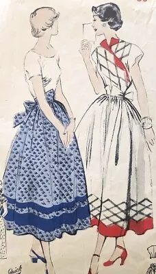 12 30 In Bust Rare Complete With All Pieces 1940s Vintage Apron Sewing Pattern • $42.96