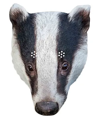 £3.99 • Buy Badger Animal 2D Single Card Party Mask - World Book Day Wildlife Countryside