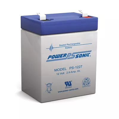 Power Sonic PS1227 12V 2.9AH Rechargeable Battery F1 Terminal Sealed Lead Acid • $35