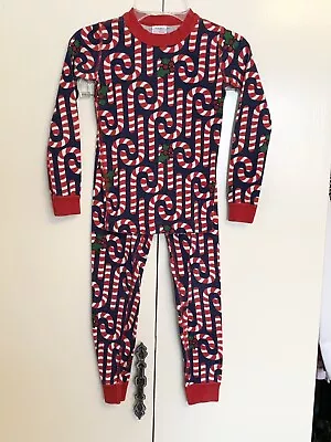 Hanna Andersson Christmas Pajamas Size 120 US 6-7 Candy Cane Holly • $15