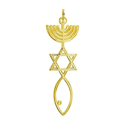 Large Size Messianic Seal Jewelry Charm In 14K Yellow Gold • $315