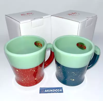 Fire-King D Handle Mug Jadeite Traditional Craft Hidehira Asagi Lacquer Blue Red • $154.99