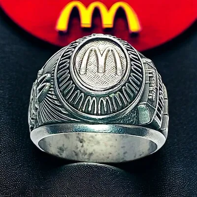 McDonalds Stainless Steel Ring 🍔  QSC Employee Class Award Silver Sz 10.5 • $144