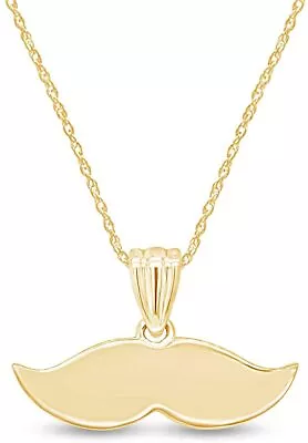 Hipster Beard Mustache Pendant Necklace In 14k  Gold Plated Sterling Silver • $44.06