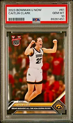 2023 Bowman U Now #61 Caitlin Clark Breaks Maravich's Score Record PSA 10 GEM-MT • $89.95