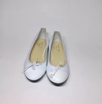 Women's All White Vivi G Quilted Leather Flat Shoes Size 10 1/2 M • $99