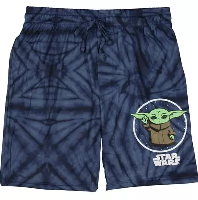 Star Wars Mandalorian Grogu Mens Tie-Dye Pajama Bottoms Sleep Shorts Small  • $5