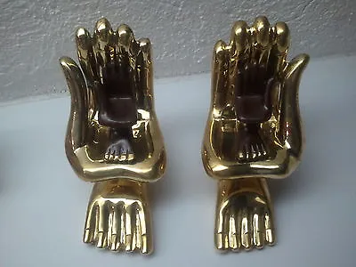 Mexican Pedro Friedeberg Two Bronze Hand And Foot Chair Sculptures  • $10000