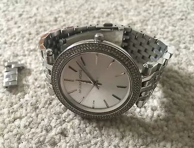 Michael Kors Mk3190 Darci Silver Crystal Pave Ladies Watch 16cm Wrist • $50.53