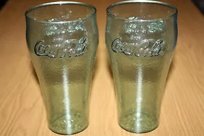 2 Collectable Plastic Glasses -  Dixie  Coca-Cola Cup Glasses - Crackle Plastic • £12