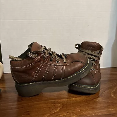 VTG Doc Martens Y2K Leather Oxford Chunky Platform Shoes US 5M UK 4 Brown 2C01 • $29.99