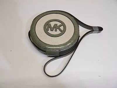 Michael Kors Aidy Small Canteen Crossbody Shoulder Bag Green Croc Leather Canvas • $87.99