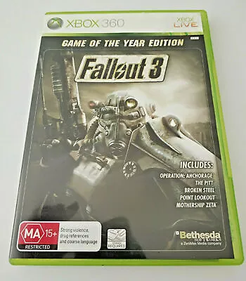 Mint Disc Xbox 360 Fallout 3 Game Of The Year Edition  - Inc Manual • $19.90