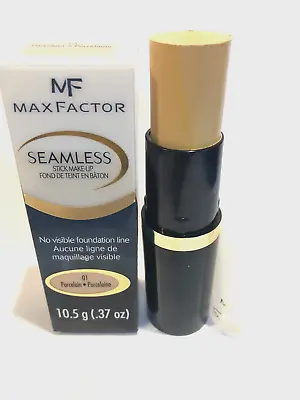 Max Factor Seamless Stick Foundation   01  PORCELAIN   .37oz   New In Box • $10.99