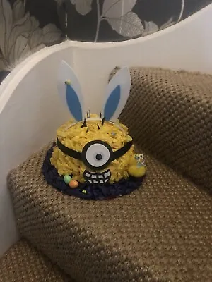 Minion Easter Hat Bonnet Hand Made Ready Made • £15.99