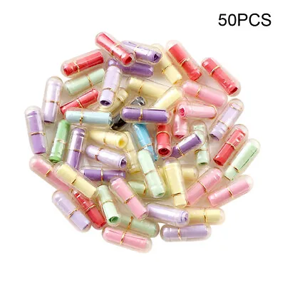 Portable Plastic Emoticon Capsule Message Bottle Fake Pill Wedding Favours 50pcs • $7.16