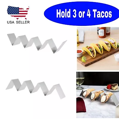 Stainless Steel Taco Holder Stand Taco Tray With 3 Or 4 Compartments 10.5x2x2'' • $11.88