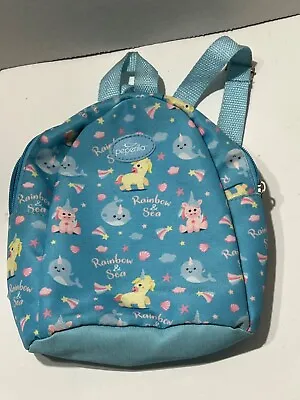 Peperilla Small Mini Backpack Purse Kids Rainbow & Sea Unicorns 8”x8” • $4.99